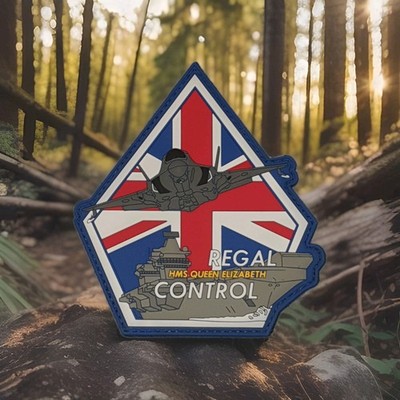 RAF NAVY HMS QUEEN ELIZABETH PVC Regal Control Patch UK F35 Ship Patch