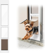 Dog Door for Sliding Glass Door, Adjustable Height 75 3/5" to 80", Aluminum Fram
