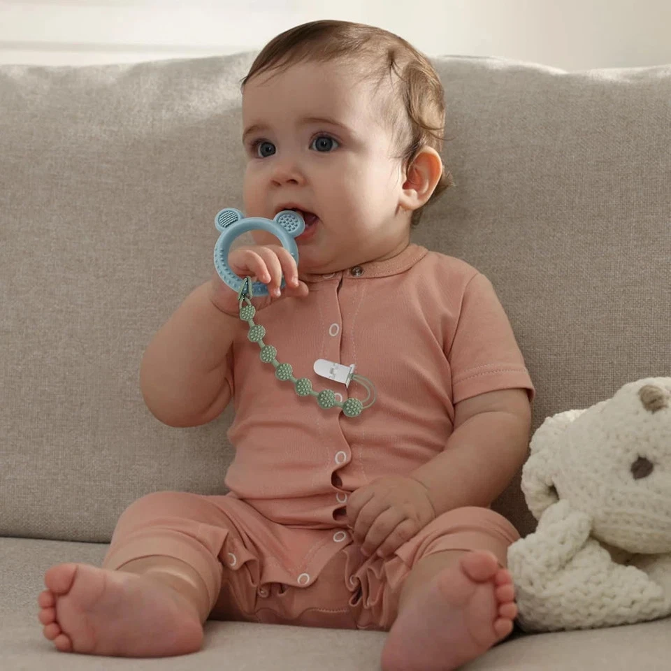 Baby Pacifier Clip, 6 Pack Silicone Pacifier Holder with One Piece Design for Ba - Image 4 of 4