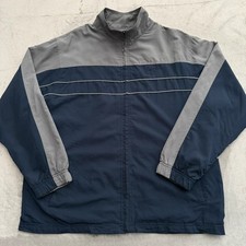 Giacca a vento vintage Reebok grigia abbigliamento sportivo pista L