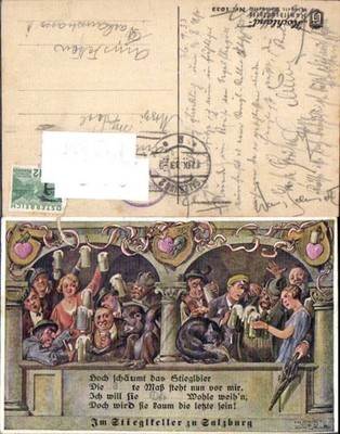 749401 Künstler AK Hubert Zwickle Salzburg Stiegl Stieglkeller Bier