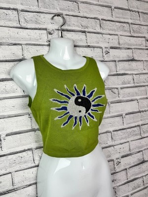 Shein Celestial Yin Yang sonnengrün Strick Pullover Trägershirt Tanktop S/8-10