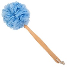 Arswin Loofah Back Scrubber for Shower, Wooden Long 1 Count Pack of 1 , Blue