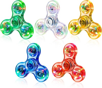 FIGROL 5 Pack Fidget Spinners｜LED Blue&white&green&yellow&red 
