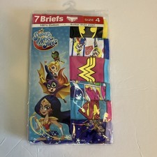 Super Hero Girls  6 Pack Girls' Briefs Size 4  100% Cotton Soft C797