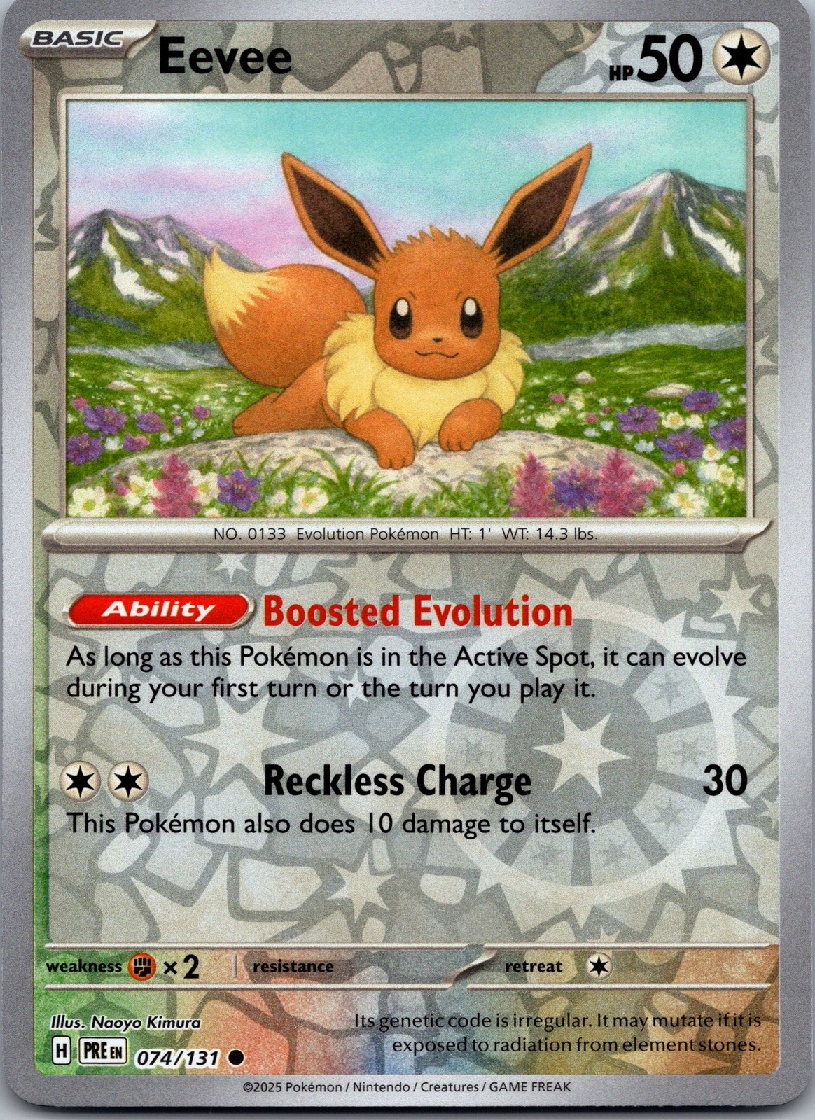 Eevee Reverse Holo Common SV: Prismatic Evolutions 074/131 NM-LP