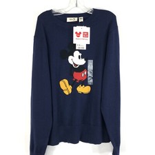 NEW Uniqlo Disney Mickey Mouse crew neck Sweater Size 9-10 Navy Blue Novelty