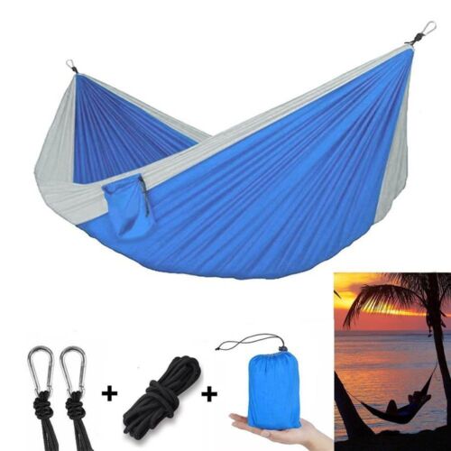 Juego de mosquiteros hamaca de campamento para 2 personas viaje al aire libre cama doble colgante - Imagen 17 de 18