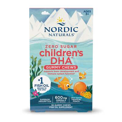 Nordic Naturals Kinder DHA Gummis 600mg Omega 3 Fettsäuren - 30 Gummis