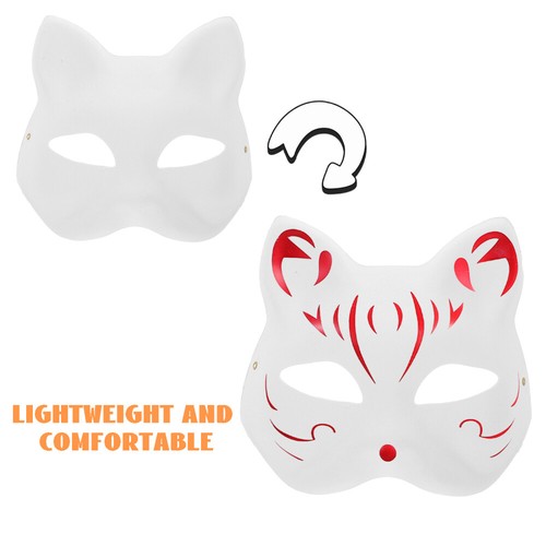 3 Sets Maskengesichtsgeschichte Kind Tierische Leere Fuchsmasken - Afbeelding 7 van 12