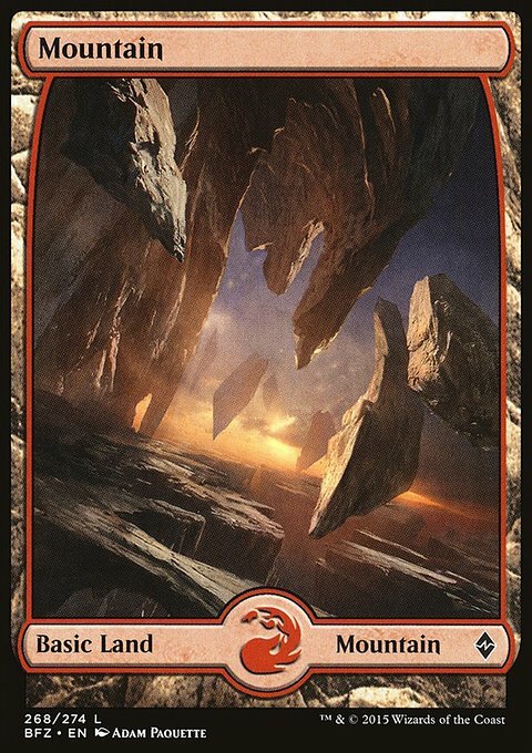 Magic the Gathering MTG Mountain (268) Battle for Zendikar   LP
