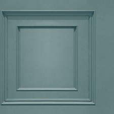 Realisitc Wood Panel Wallpaper Coving Effect Modern Feature Teal 8489