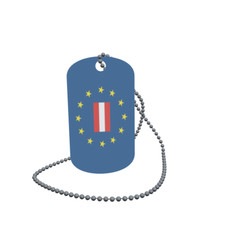 Dog Tag Flag Europe with Austria Dog Tag Aluminium 30 x 50mm