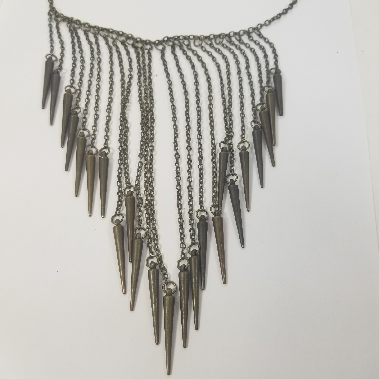 Pointed Cone Statement Necklace Dangle Egyptian R… - image 2