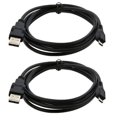 PACK of 2 USB 2.0 Cable A to Micro M/M - 6 FT For PC, Apple, or Mac. Android