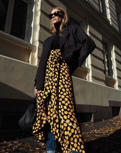 ganni emory crepe wrap dress