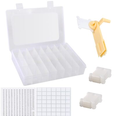 Embroidery Floss Organizer Cross Stitch Thread Storage Box Tools - Bobbin Win...