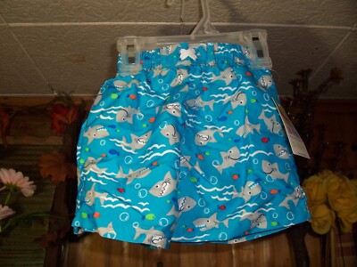 HEALTHTEX INFANT BOYS SHARK THEME SWIMMING TRUNKS SIZE 3-6 MONTH BEACH POOL NEW