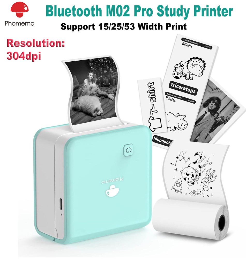Phomemo M02 PRO Bluetooth Thermal Printer for Pocket-Sized Photos and Labels  