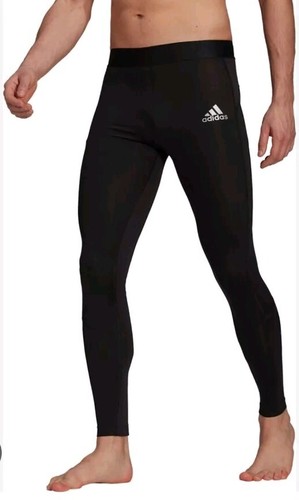 Adidas Men Tech-Fit Long Tights Pant GU4904 Black Size Medium - 第 1/6 張圖片