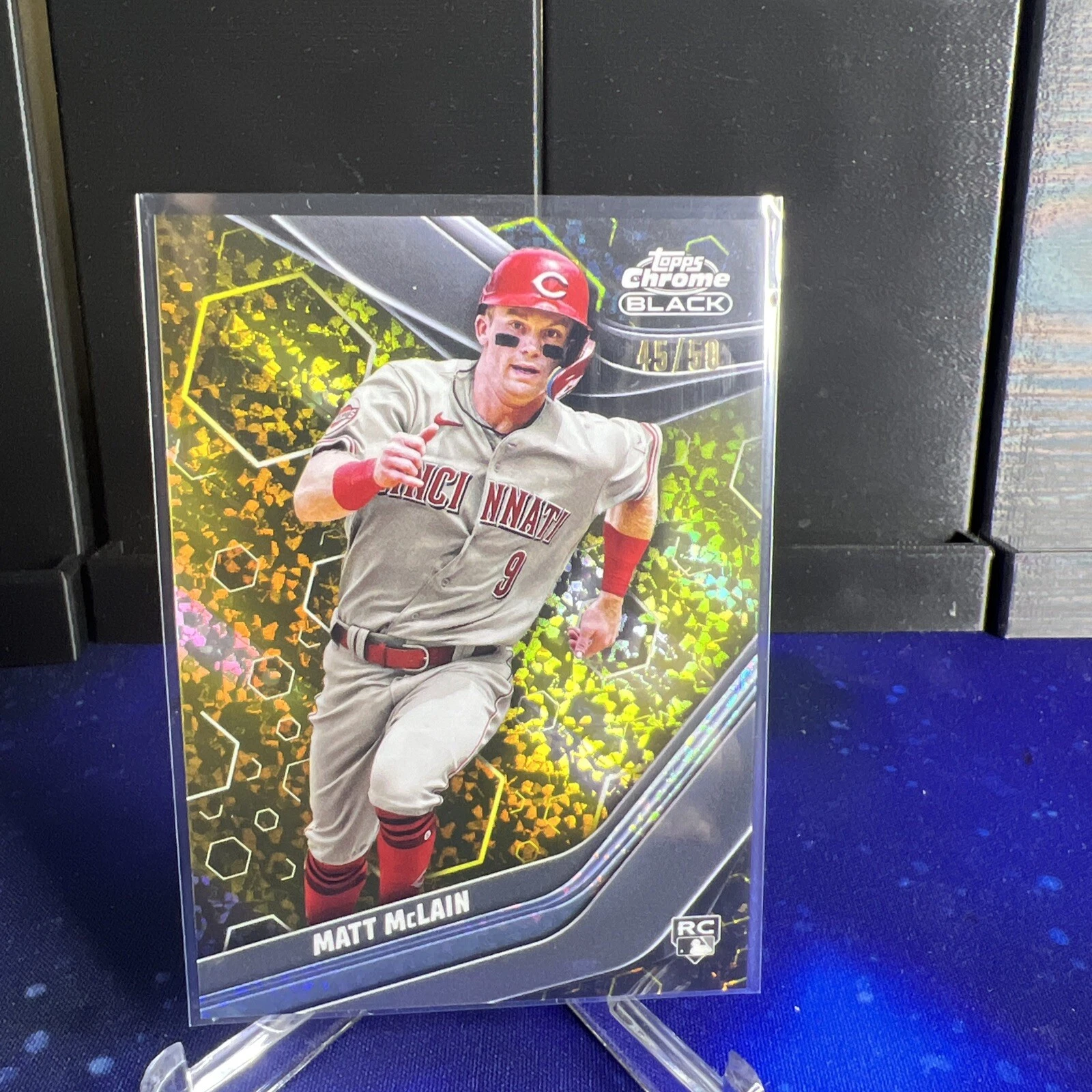 2023 Topps Chrome Black Matt McLain Gold Mini Diamond refractor /50 RC ROOKIE