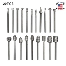 20pc Diamond Burr Bits Drill Set Rotary Multi Tool Accessories Kit For Dremel US