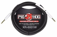 1ft Pig Hog 1/4" Mono Male/Male, 8mm/OD 14AWG Instrument Cable, XR-6001W