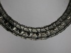 Vtg Cleopatra Necklace 9 oz Silver Tone Black Enamel Collar 13/16" Wide Egyptian — photo 4