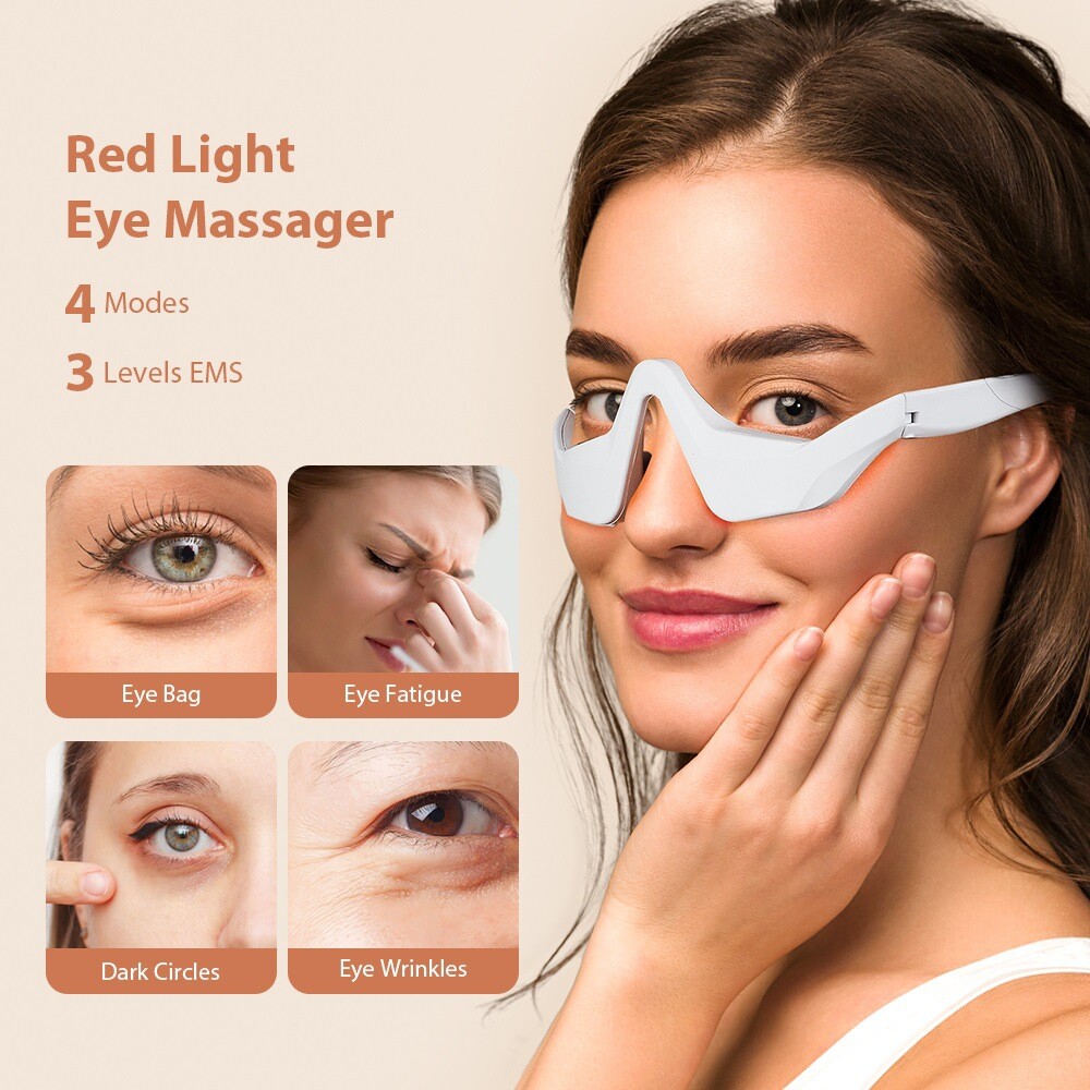 Electric 3D EMS Eye Massager Red Light Therapy Eye Fatigue