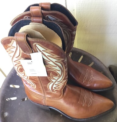 Code West 9D Brown Leather Cowboy Boots/Embroidered Shaft New w/Tags Men