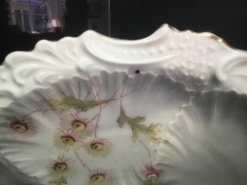 Antique German Porcelain Oyster Plate with superb Molding & Pearling c.1880s - Picture 4 of 12