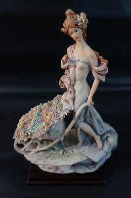 Giuseppe Armani Lady With Flower Cart Figurine Florence | eBay