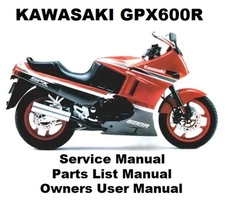 KAWASAKI GPX600R Owner Workshop Service Repair Parts Manual PDF files GPX ZX 600