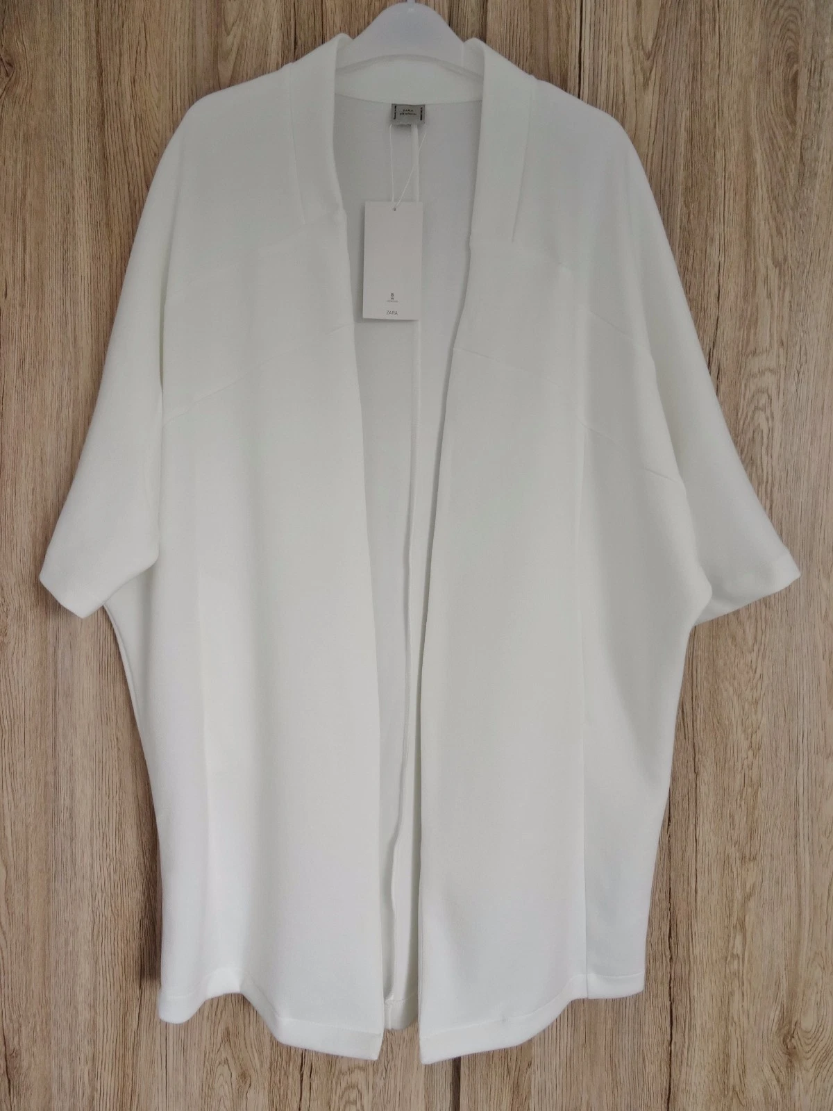 OFF WHITE CAPPOTTO GIACCA ZARA OFF WHITE APERTO DAVANTI MANICA CORTA TAGLIA S