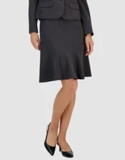 Le Suit Women's Gray Solid Flounce Skirt Suit Separate Skirt Size 4