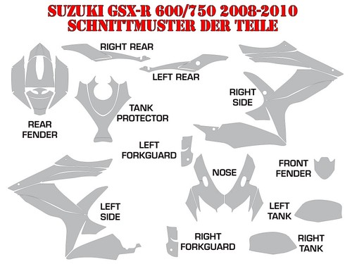 KIT GRÁFICO DE DECORACIÓN DE CARRERAS AMR SUZUKI GSX-R GSX R 600/750/1000/1300 NUCLEAR B - Imagen 8 de 11