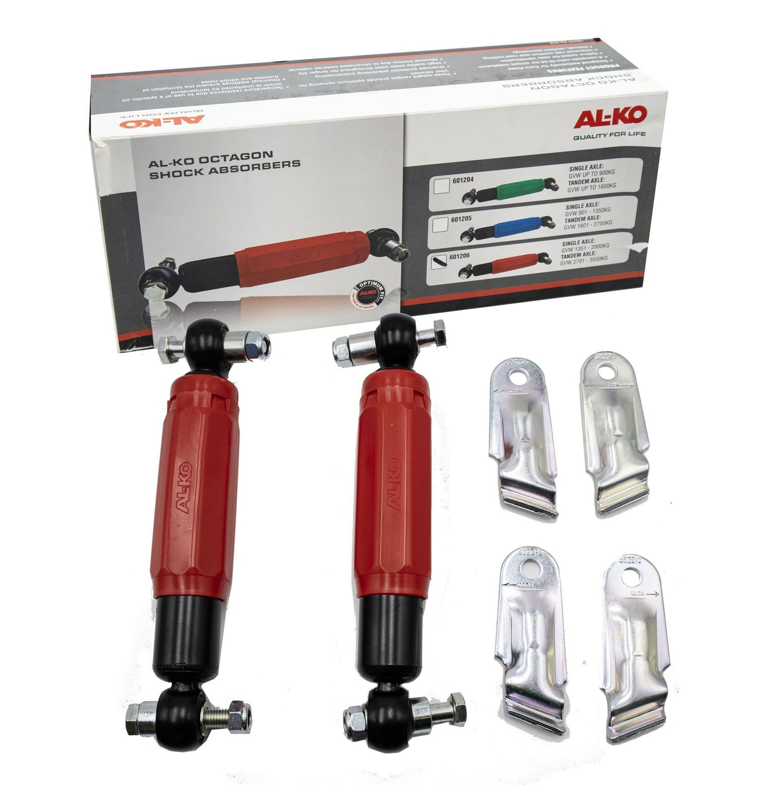 ALKO OCTAGON SHOCK ABSORBERS RED SINGLE AXLE 1800KG TANDEM 3500 KG 601206 eBay