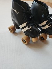 Vintage Chicago Roller Skate Company Ware Bros Black Leather Boys Girls 13