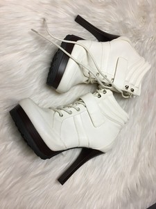 Jennifer Lopez 9.5 Invierno Blanco Con Cordones Botines Zapatos Taco Alto  Plataforma | eBay