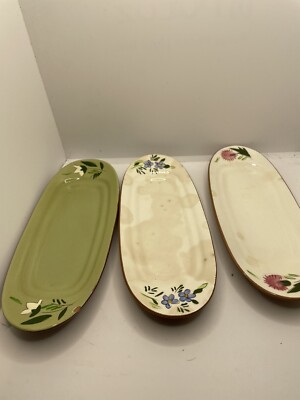 Stangl Bone Dish  Country Garden & Star Flower Floral  , Bread Relish  Lot of 3