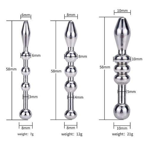 Dilatatore Acciaio Inox Suono Metallo Allungamento Uretrale Pene Maschile Plug Solido - Foto 6 di 30