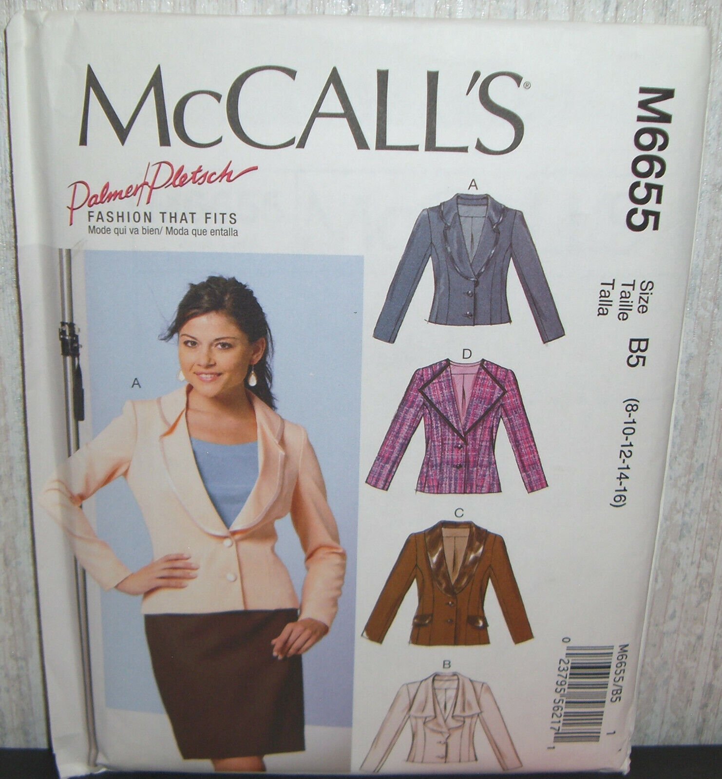 Womens/Misses Semi Fit Jackets Blazers Sewing Pattern/McCall's M6655/SZ 8-16/UCN