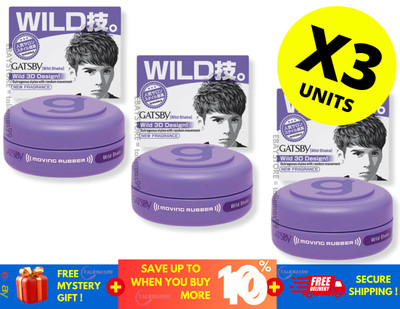 Mandom GATSBY Moving Rubber Hair Styling Wax WILD SHAKE 15g ( X 3 )