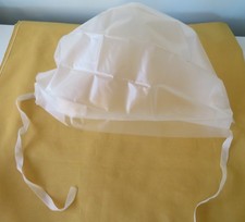 Vintage 1960's Folding Rain Hat Jumbo Bonnet Extra Long with Ties Travel Case
