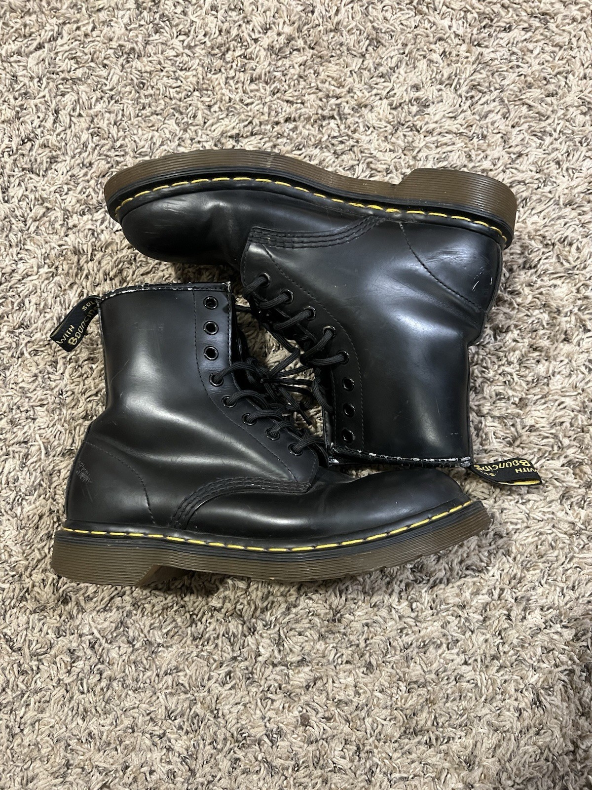 Doc Martens Classic Black Lace up Boots Women's Size 8
