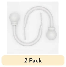 (2 pack) Mainstays Ball Curtain Holdback White, Set of Two