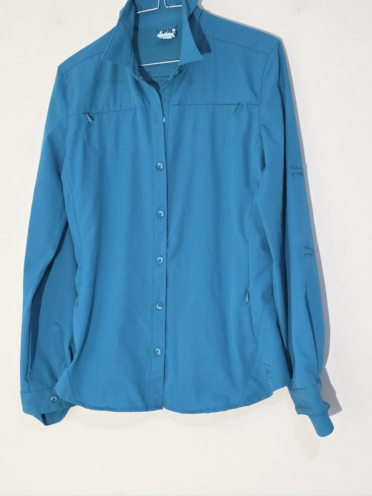 Marmot Men's Blue Long Sleeve Outdoor Button-Up Shirt – Lightweight Technical Pe