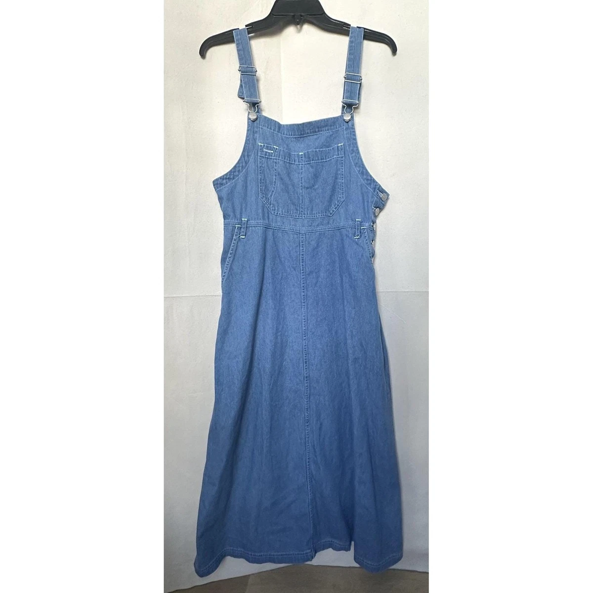 llbean denim dress L.L Bean Freeport Maine Denim Jean Button up Dress Sunbeam Vintage