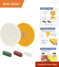 All-In-One 6" Buffing Wheels & Polishing Compounds - Perfect for Bench Grinders