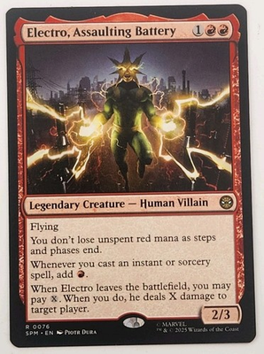 #ad Electro Assaulting Battery R0076 2025 Spider Man Magic The Gathering Regular $4.99